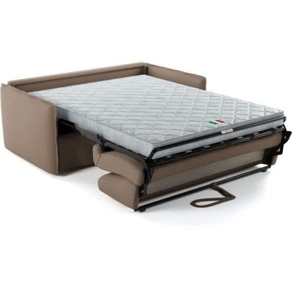 Canapé convertible express - 3 places - MYKONOS - Tissu Como 5 Antelope - 185 x 104 x 90 cm - MONDO