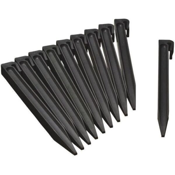 Ancres pour bordure de jardin en polyéthylene recyclé - NATURE - H26,7 x 1,9 x 1,8 cm - Noir
