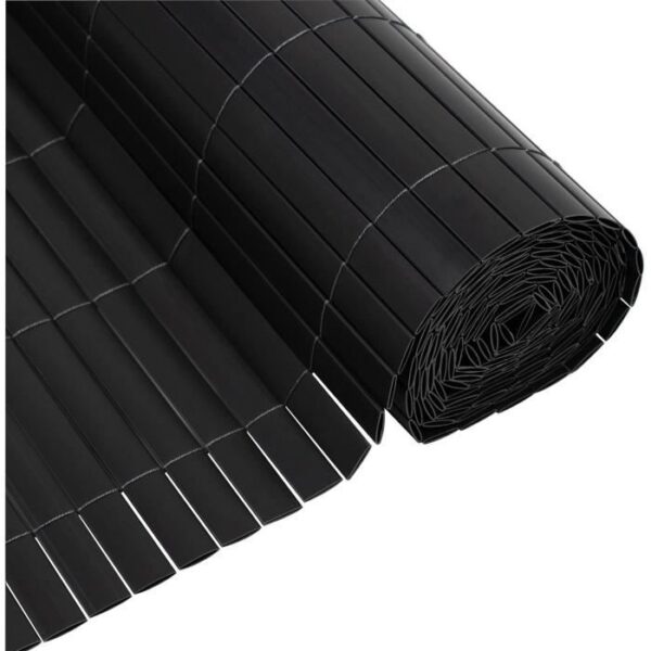 Canisse PVC double face - NATURE - 1 x 3 m - 1600 g/m² - Occultant 4/5 - Anti-UV - Anthracite