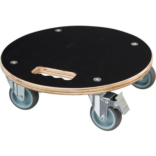 Support de pot roulant carré - NATURE - Bois FSC - Charge max 250 kg - Roues multidirectionnelles