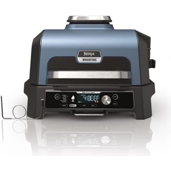 Barbecue électrique et fumoir NINJA - Woodfire Pro Connect XL OG901EU - 7 programmes de cuisson - Thermosonde intégrée