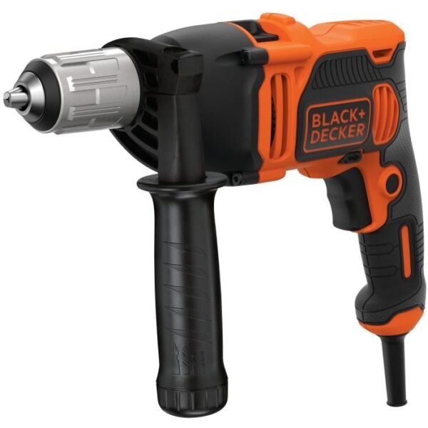 Perceuse a percussion filaire 850W BLACK+DECKER - BEH850-QS - Livrée avec guide de profondeur + poignée latérale