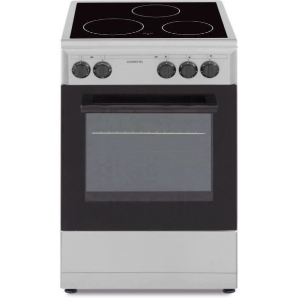 OCEANIC - Cuisiniere vitrocéramique 50 x 50 cm, four convection naturelle, four 48L silver