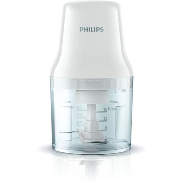 Hachoir éléctrique - PHILIPS - HR1393/00 - 450 W - 0,7 L - 2 lames - Blanc