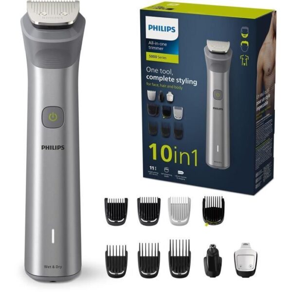Tondeuse a cheveux - PHILIPS - MG5920/15 - Sans fil - Acier inoxydable - 10 accessoires inclus