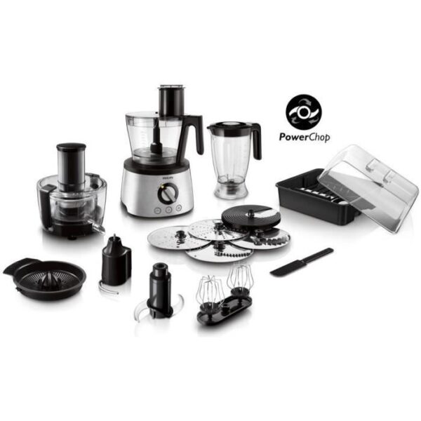 Robot de cuisine 6-en-1 - PHILIPS - HR7778/00 - 1300 W - 3,4 L - Inox