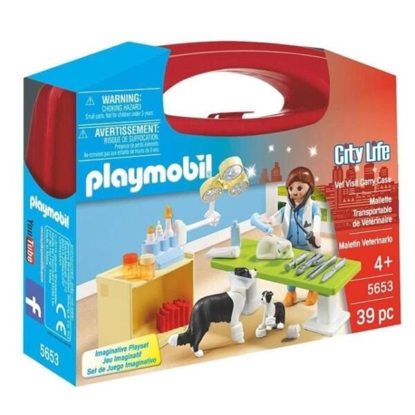 PLAYMOBIL 5653 Valisette Vétérinaire, City Life, Soin des animaux, Jeu de rôle créatif, 39 pieces, Des 4 ans