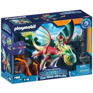 PLAYMOBIL 71083 Dragons Panache & Alex, Figurine de dragon amovible, Dragons : Les Neuf Royaumes, 14 pieces, Des 4 ans