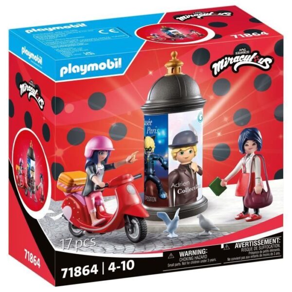 PLAYMOBIL 71864 Marinette a scooter & Kagami, Miraculous, des 5 ans
