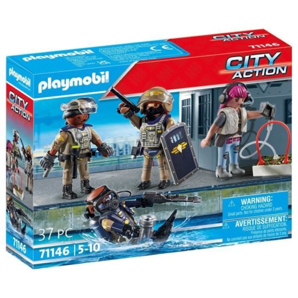 PLAYMOBIL 71146 Equipe des forces spéciales avec bandit, 37 pieces, Des 5 ans