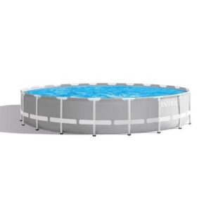 Kit Piscine hors sol tubulaire INTEX - Pris Frame - 610 x 132 cm - Ronde (Pompe, bâche, tapis de sol et échelle) - 26756NP