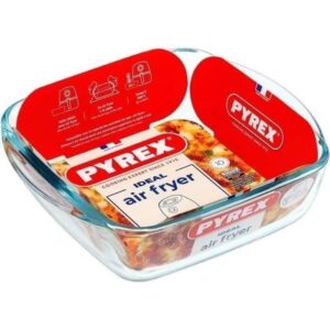 Plat air fryer - PYREX - 1450141 - Carré - En verre borosilicate - 20 x 17 cm