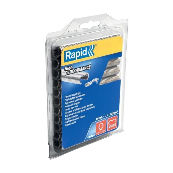 RAPID - Agrafes grillage - VR22 acier galvanisé, pose de clôture - Blister 1100 - (40108806)