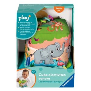 Ravensburger play+, Cube d'activités sonore - Les animaux sauvages , 0-12 mois, Premier âge, bébé