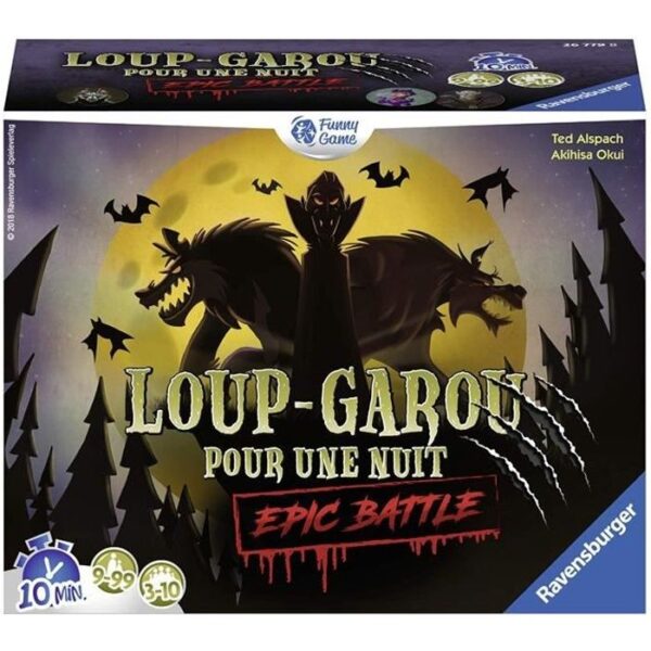 Loup-Garou pour une Nuit - Epic Battle - Ravensburger - Jeu d'ambiance Enfants et Adultes - Jeu de rôle - 3 a 10 joueurs des 9 ans