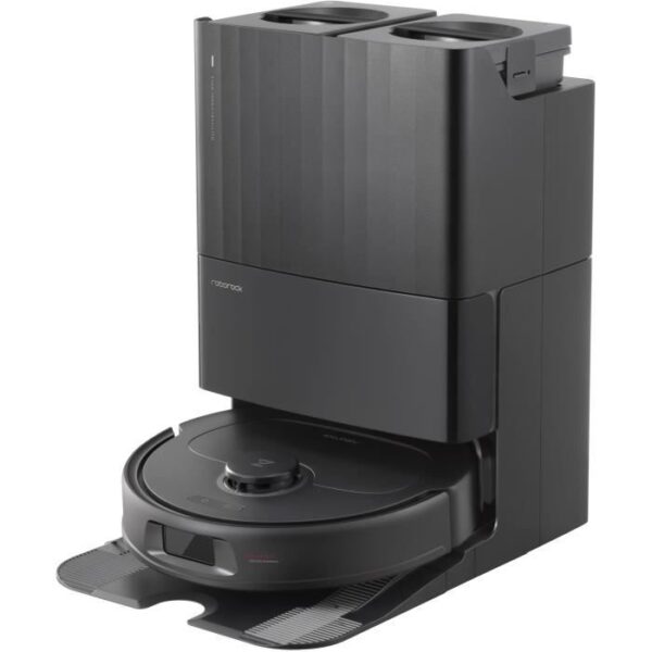 Roborock QRevo Plus BLACK - Aspirateur Robot Laveur avec Station - Serpillere extensible - Puissance 7 000 Pa