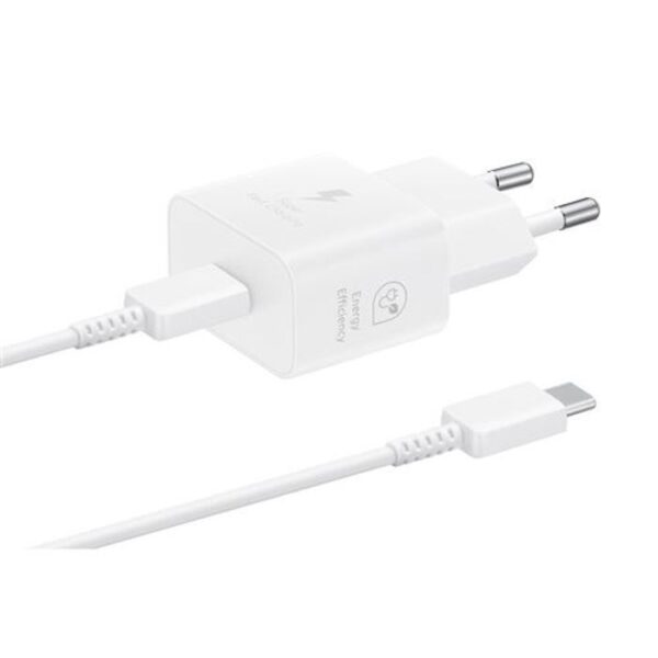 Chargeur pour téléphone mobile Samsung Chargeur secteur 25W Avec cable USBC Blanc