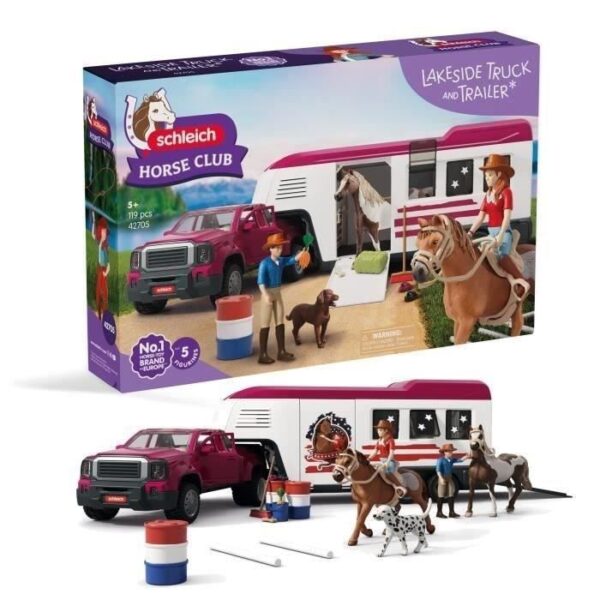 Coffret Pick-up et sa grande remorque équestre, Schleich 42705 Gamme Horse Club