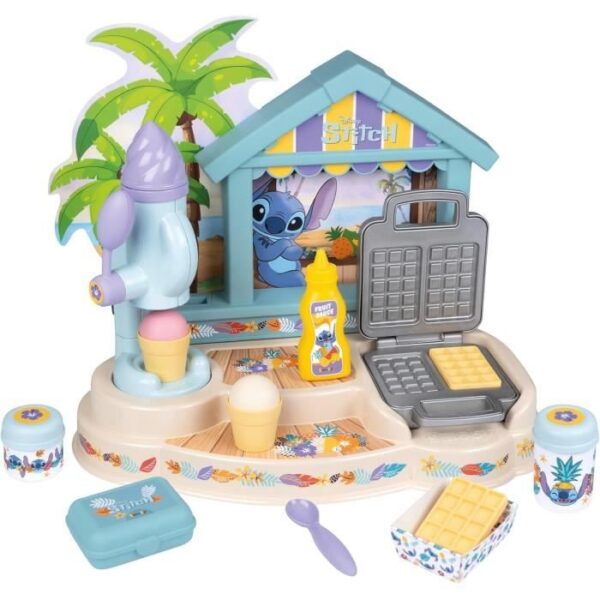 SMOBY - Paillote Gourmande Stitch - Fabrique a glaces et gaufrier