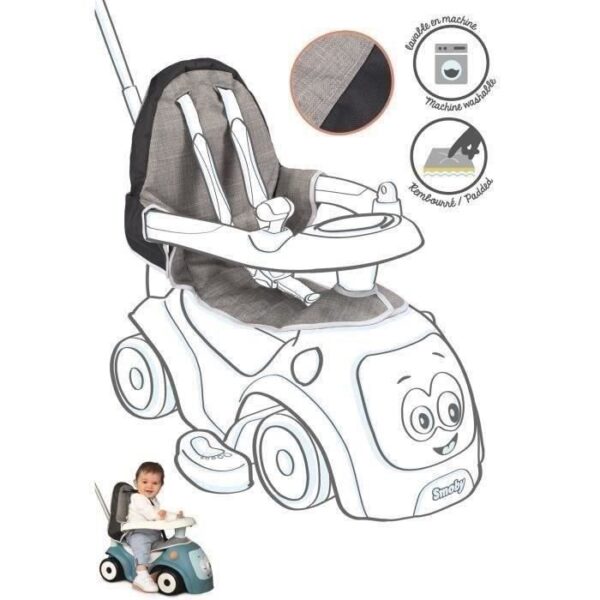 Housse de siege pour porteur Maestro - confortable et rembourrée - pour enfant a partir de 6 mois - gris et bleu