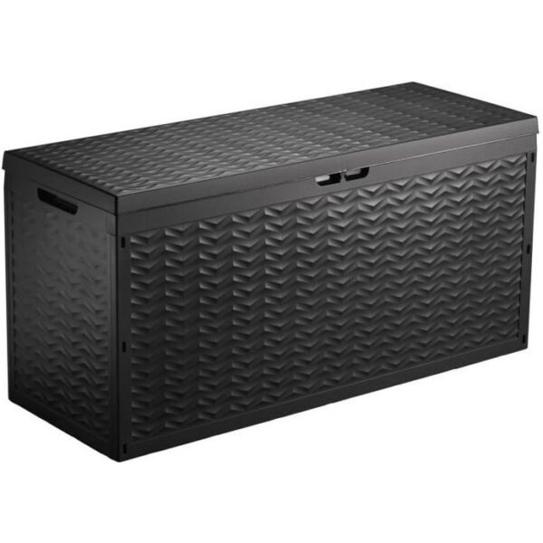 TOOD Malle  / coffre de rangement en résine  330 L - 120 x 45 x 60 cm - Gris anthracite