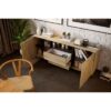 Buffet LINEAS - Mélaminé chene - 2 portes + 2 tiroirs + 1 niche - L180 x P44 x H75 cm – Image 2