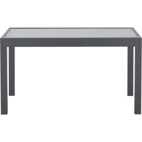 Table de jardin extensible rectangulaire 6 a 10 personnes - Structure aluminium - Plateau verre trempé - L 135-270 x H 75 x P 90