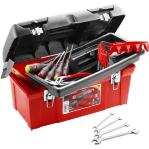 Caisse a outils FACOM + 20 outils - 5 Tournevis Protwist + 9 Clés mâles + 4 Clés a fourche + Marteau rivoir + Pince - TBX1M.PB
