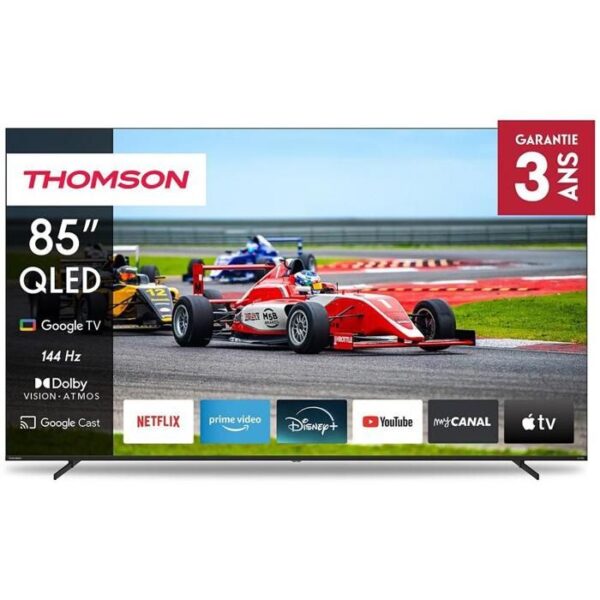 Thomson 85QG7S14 - TV QLED 85 (215 cm) - 4K 3840x2160 - 144Hz - HDR 10 - Google TV - 2xHDMI 2.1 + 2xHDMI 2.0