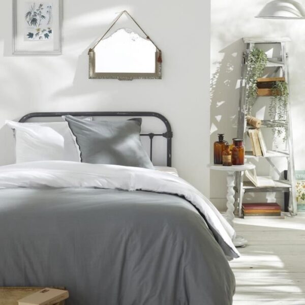 Housse de couette - TODAY - CHARME - Coton 57 fils - Gris clair x Dune Constance - 260 x 240 cm