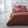 Drap housse TODAY Essential - 140 x 190 cm - 2 personnes - 100% Coton uni - Terracotta – Image 2