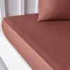 Drap housse TODAY Essential - 140 x 190 cm - 2 personnes - 100% Coton uni - Terracotta – Image 3
