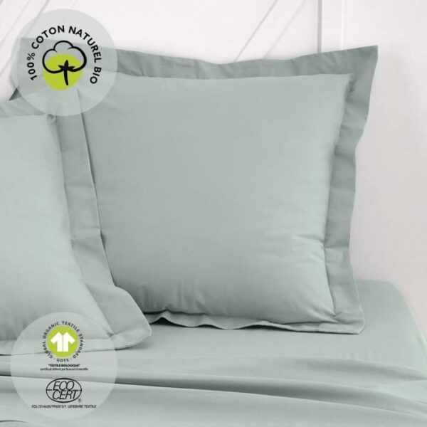 Taie d'oreiller - TODAY - 63 x 63 cm + 5 cm - Coton - Organic Celadon