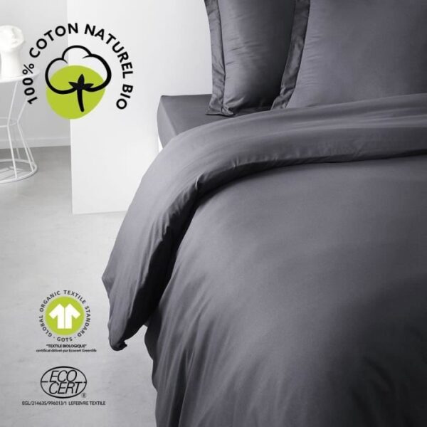 Housse de couette - TODAY - 240 x 260 cm - Coton - Organic Fusain