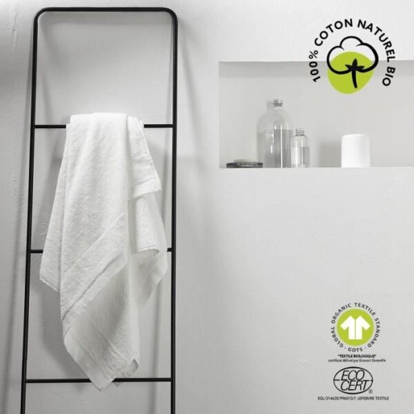 Drap de bain - TODAY - 70 x 130 cm - Coton - Organic Craie