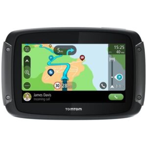 TomTom GPS Moto RIDER 550 - 4, 3 pouces, Carte Monde, TomTom Traffic, Alertes des zones de Danger, Appel Mains-Libres