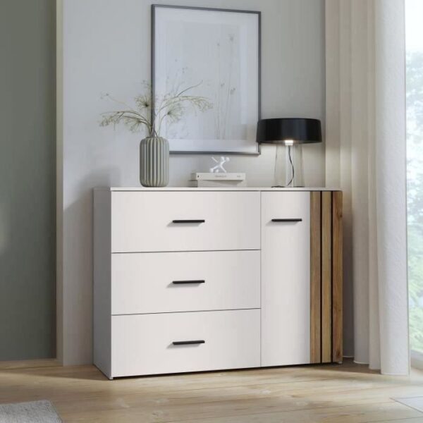 Commode - 3 tiroirs - Cachemire - L120 x P41x H90 cm - WAIKATO